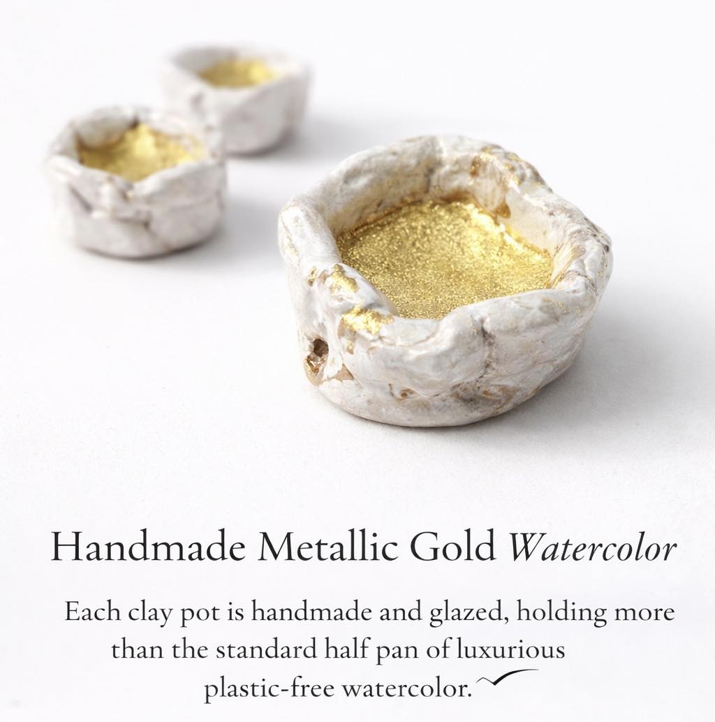Handmade Gold Metallic Watercolor
