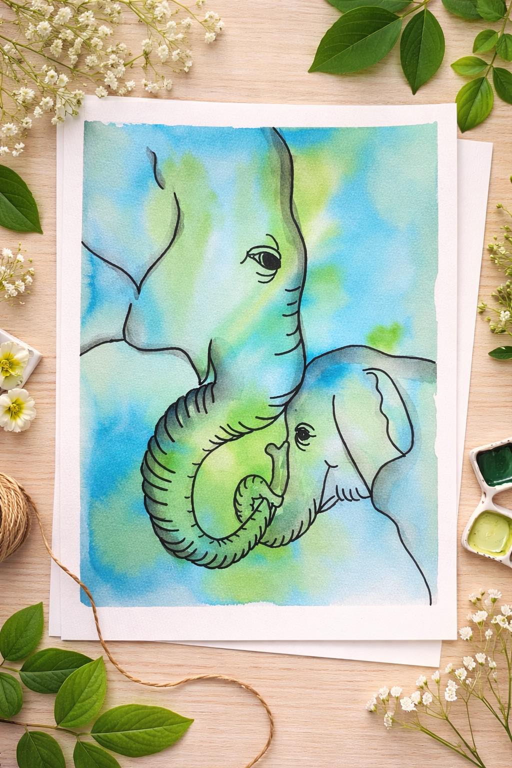 SOLD OUT Never Let Go Elephant Watercolor | Portsmouth SOLD OUT