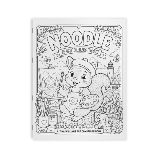 Noodle the Artist Coloring Book β Cute Squirrel Kids or Adult Activity Book