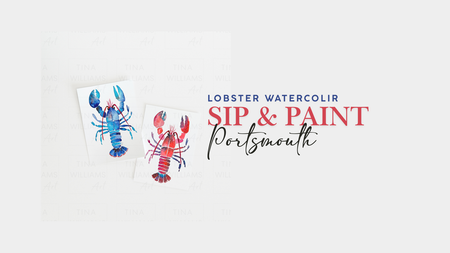 Watercolor Lobster Sip and Paint