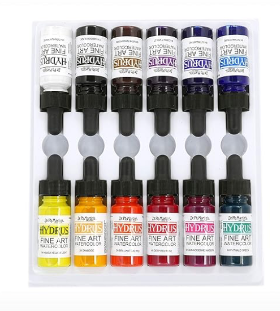 Dr. Ph. Martin's® Hydrus Fine Art Watercolor Sets (12 bottles) Set 1