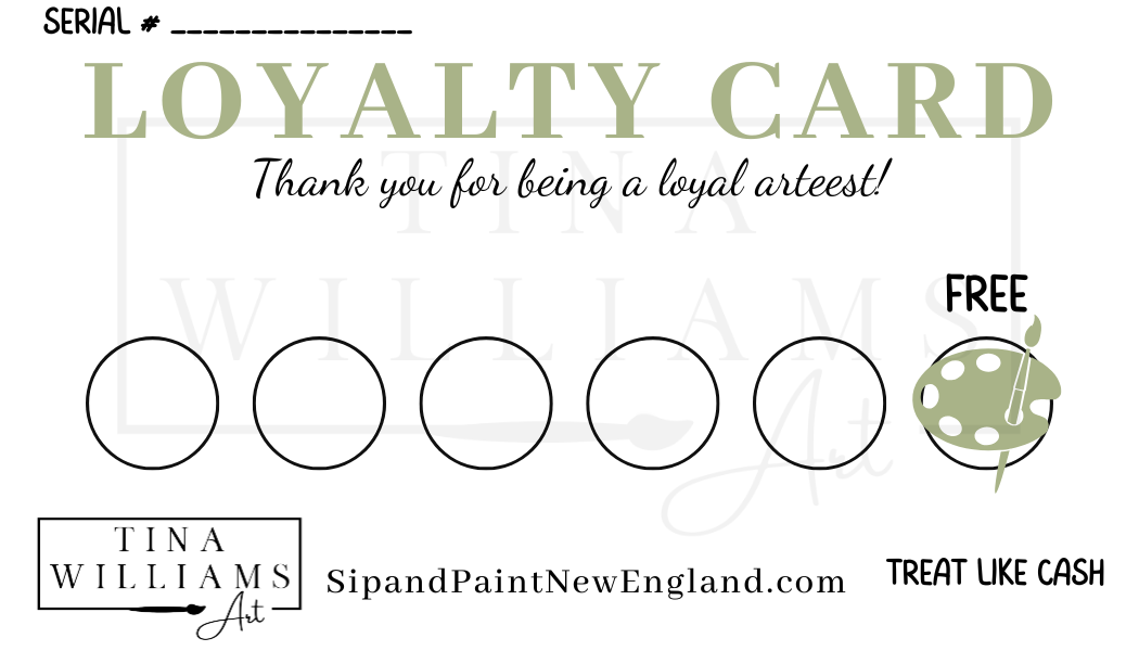Sip and Paint Loyalty Punch Card