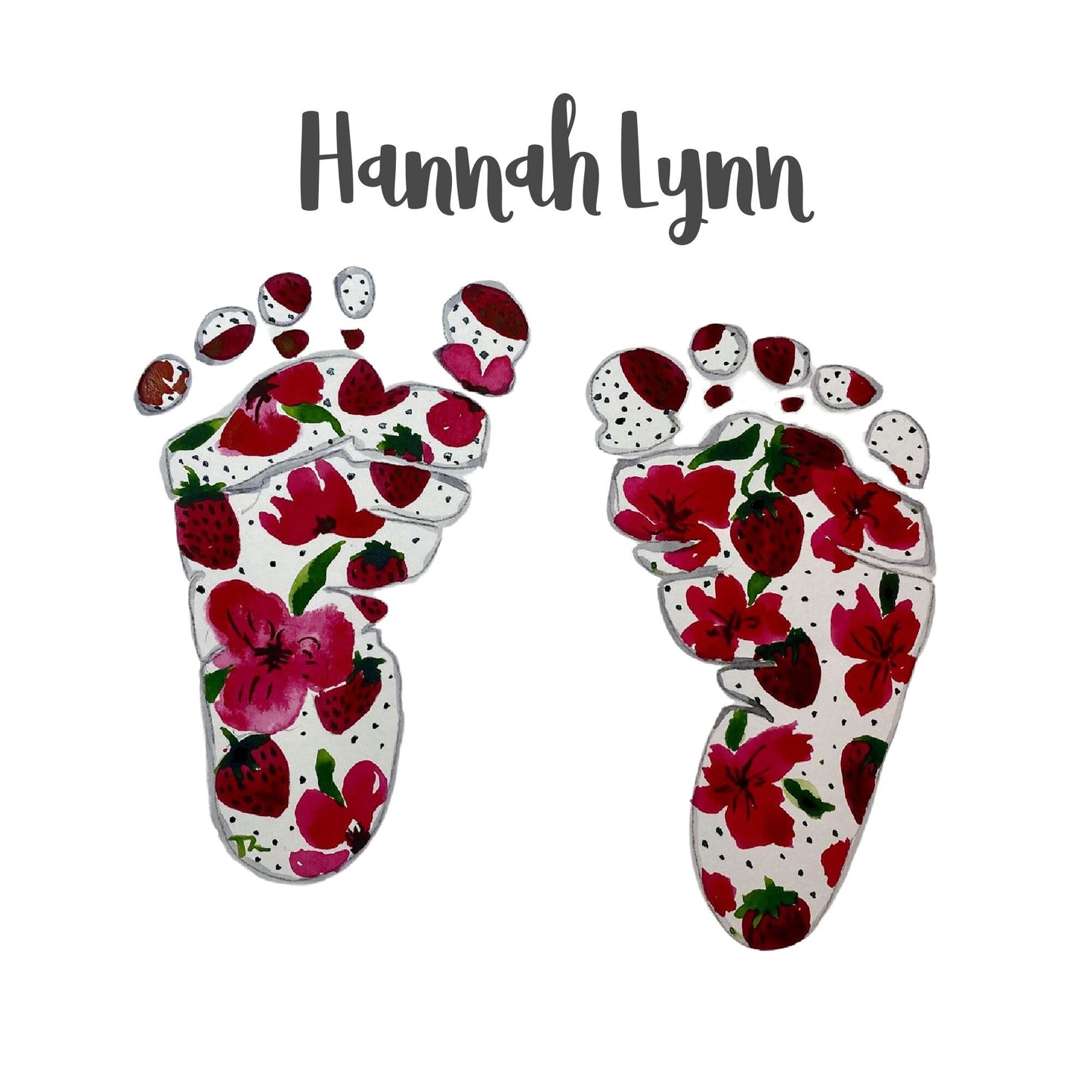 Custom Baby Footprints - Nursery - Baby Shower Gift - New Baby - Baby Footprints - Handprint - Watercolor - Baby Gift - Nursery Decor -