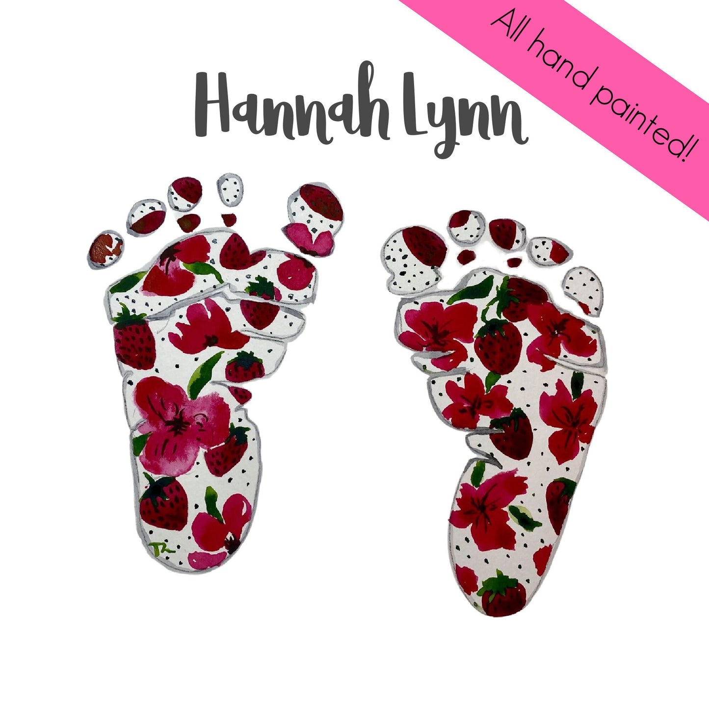Custom Baby Footprints - Nursery - Baby Shower Gift - New Baby - Baby Footprints - Handprint - Watercolor - Baby Gift - Nursery Decor -