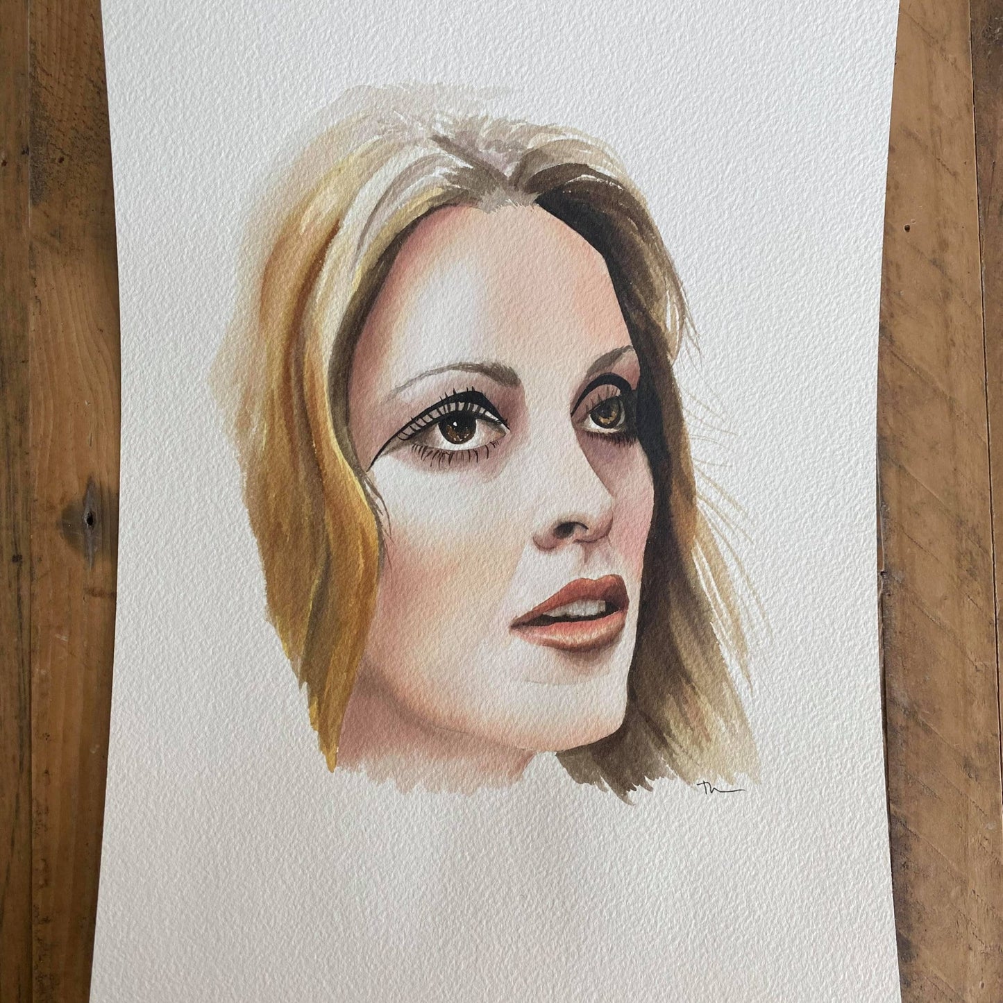 Sharon Tate - True Crime  - One Of A Kind Original Artwork - Watercolor Art