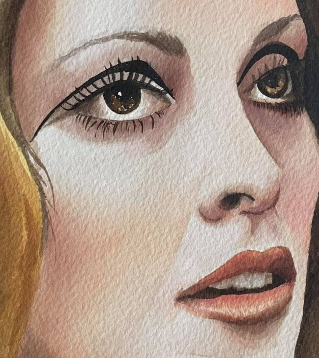 Sharon Tate - True Crime  - One Of A Kind Original Artwork - Watercolor Art