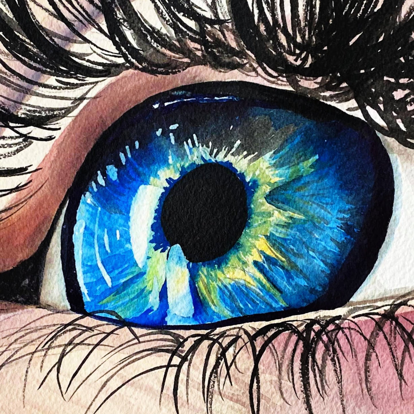 One Of A Kind Original Artwork - Watercolor Art - Captivating Eye - Optometrist
