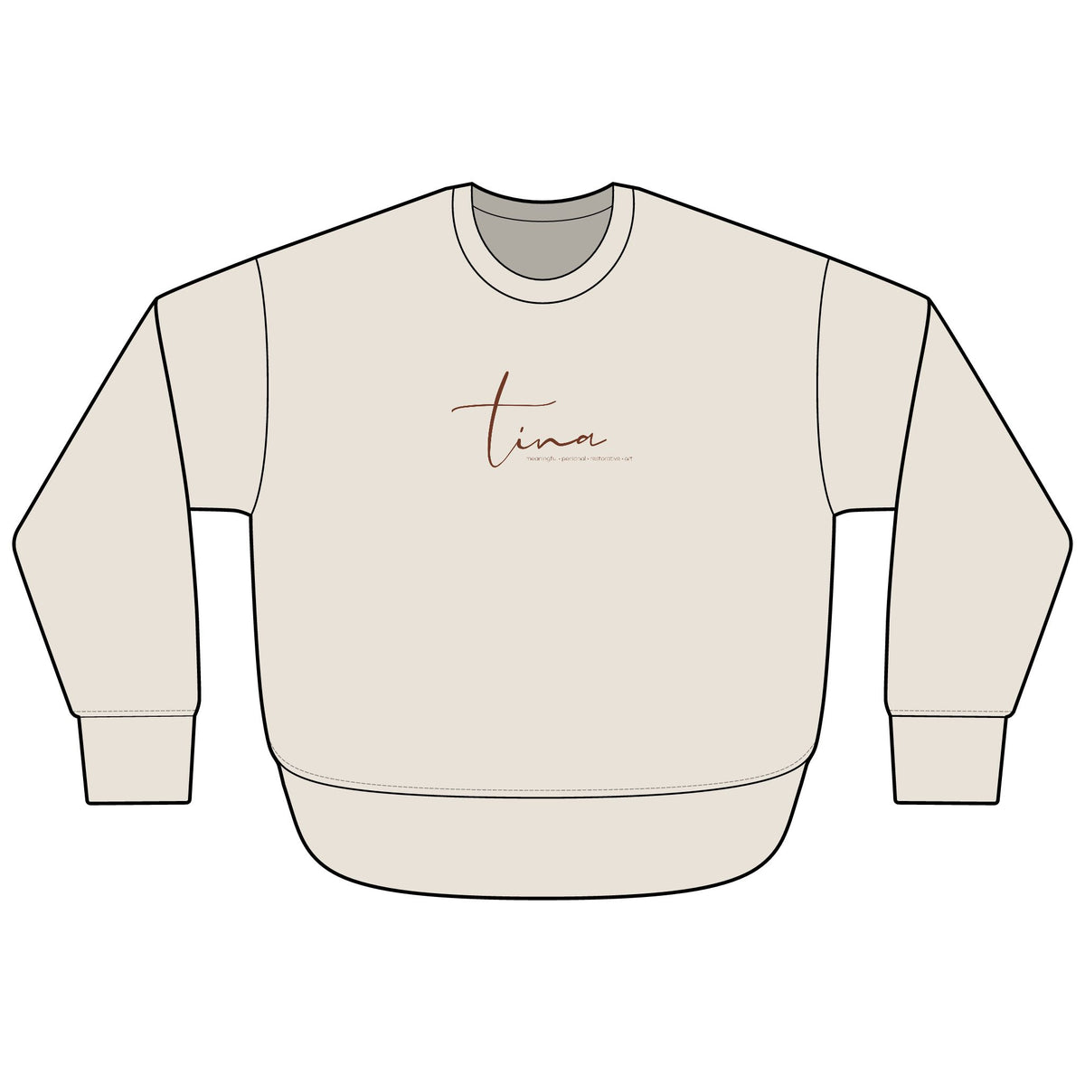Women's Crewneck Sweatshirt — 'Tina Williams Art' Minimal Logo Fleece