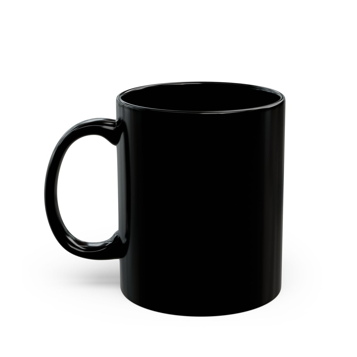 Moth Illustration Black Ceramic Mug — 11oz & 15oz