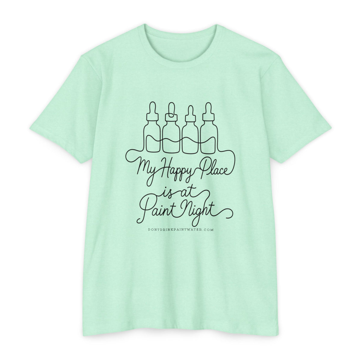 Paint Night T‑Shirt — "My Happy Place is at Paint Night" Casual Art Lover Tee (Black Font)