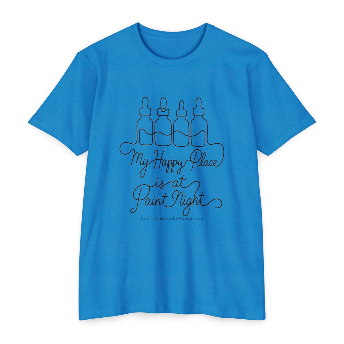 Paint Night T‑Shirt — "My Happy Place is at Paint Night" Casual Art Lover Tee (Black Font)