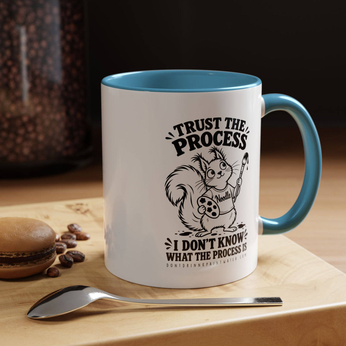 Trust the Process Artist Coffee Mug – Cute Squirrel "Noodle" Design (11/15oz)