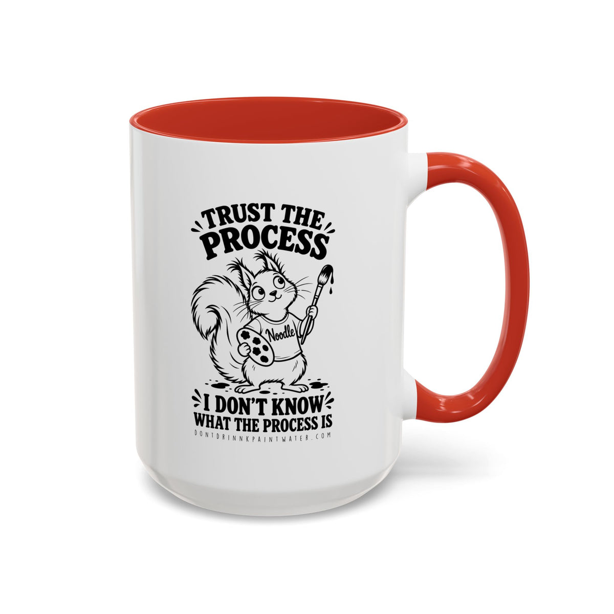 Trust the Process Artist Coffee Mug – Cute Squirrel "Noodle" Design (11/15oz)