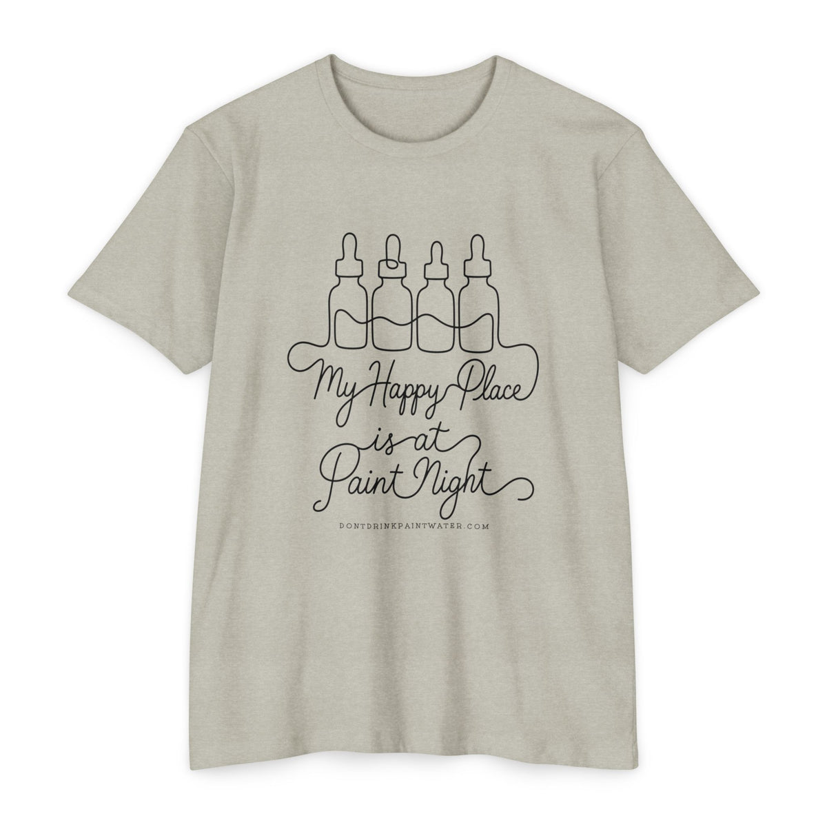 Paint Night T‑Shirt — "My Happy Place is at Paint Night" Casual Art Lover Tee (Black Font)