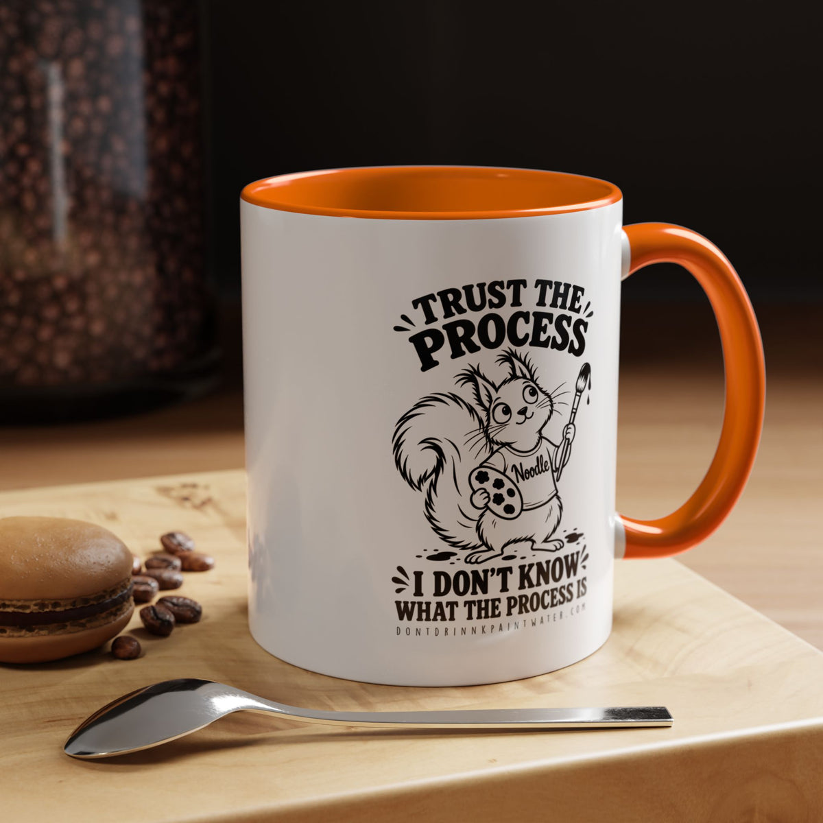Trust the Process Artist Coffee Mug – Cute Squirrel "Noodle" Design (11/15oz)