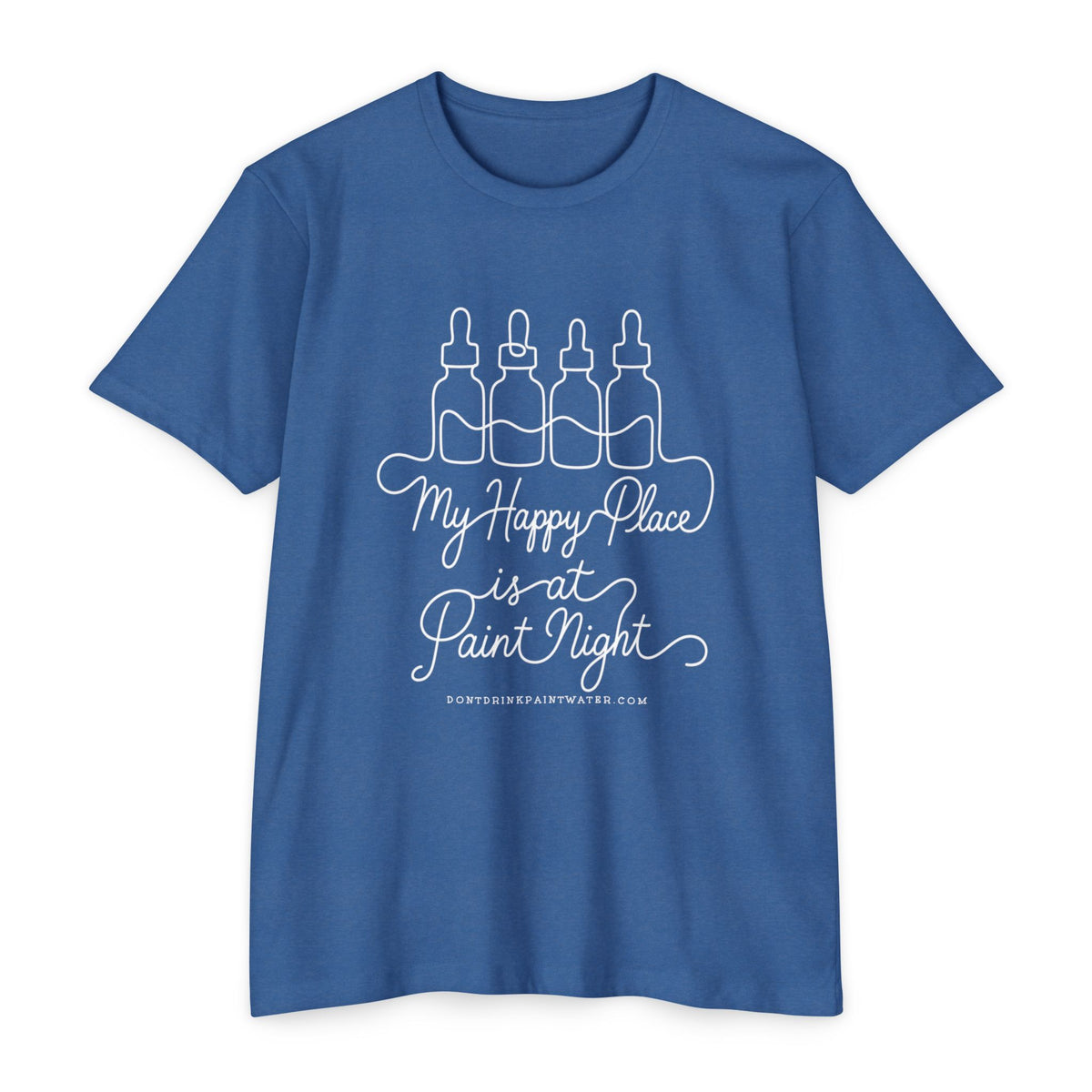 Paint Night T-Shirt — “My Happy Place is at Paint Night” Art & Wine Tee