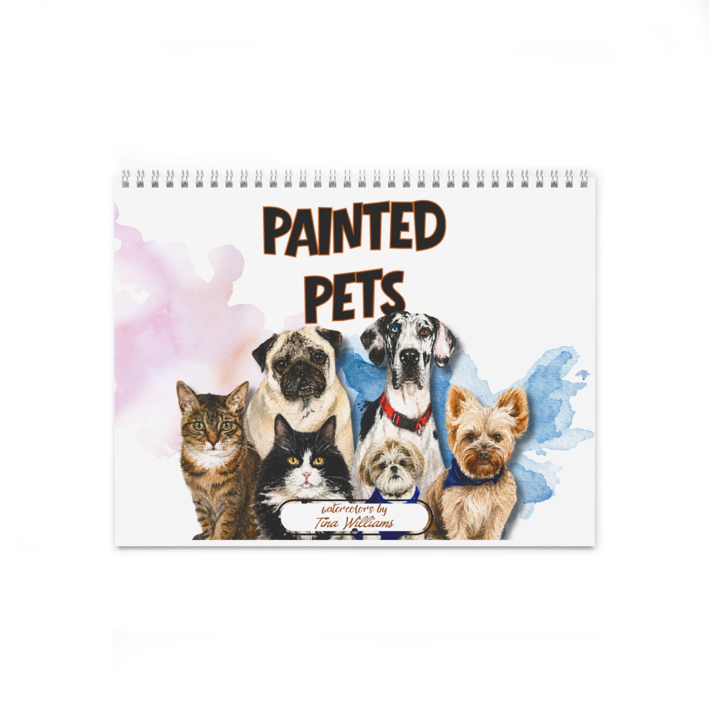 Painted Pets Wall Calendar – 12-Month Illustrated Watercolor Pet Calendar