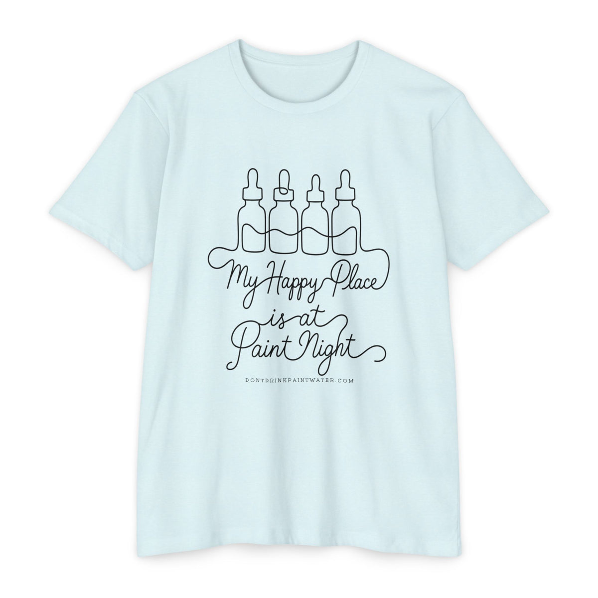 Paint Night T‑Shirt — "My Happy Place is at Paint Night" Casual Art Lover Tee (Black Font)