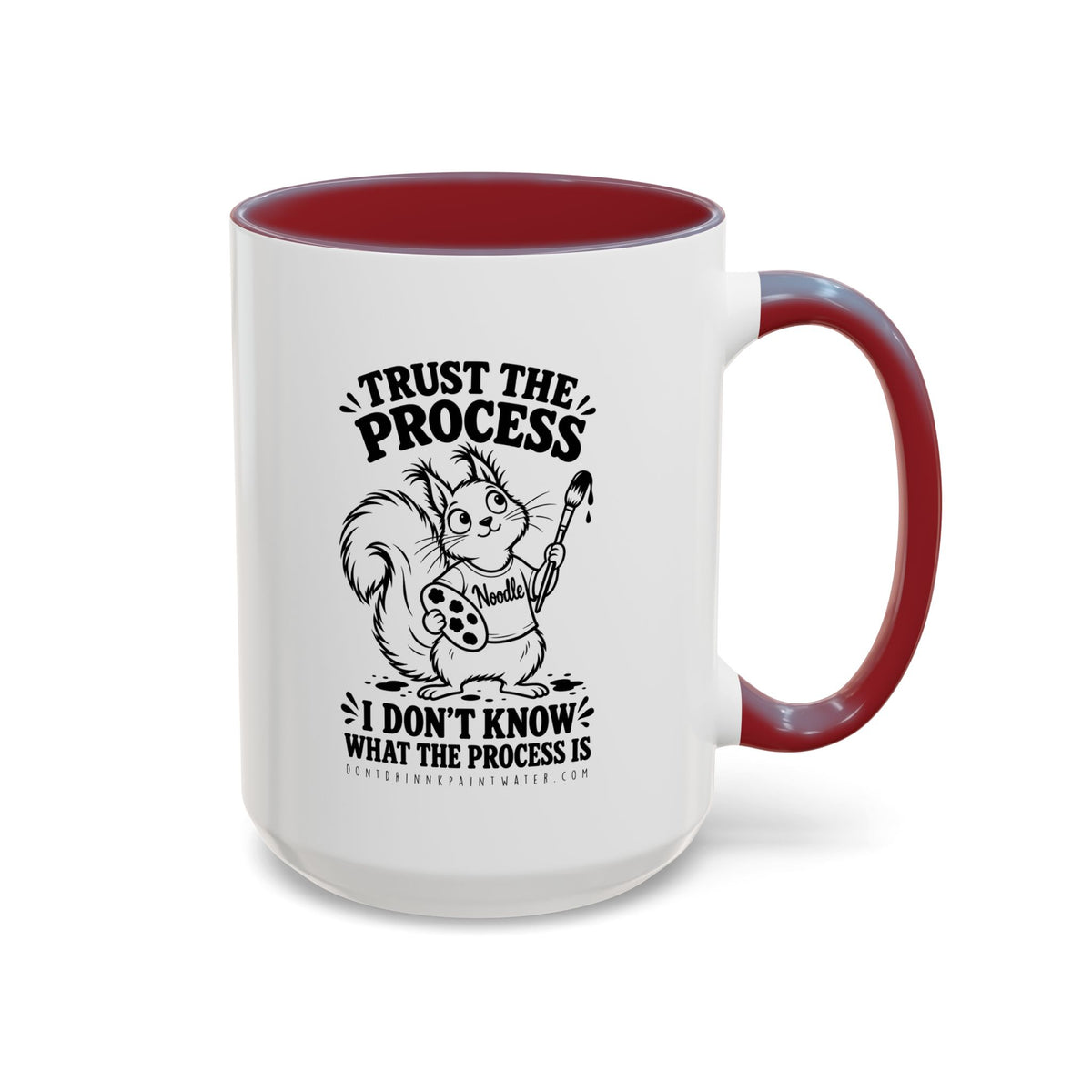 Trust the Process Artist Coffee Mug – Cute Squirrel "Noodle" Design (11/15oz)