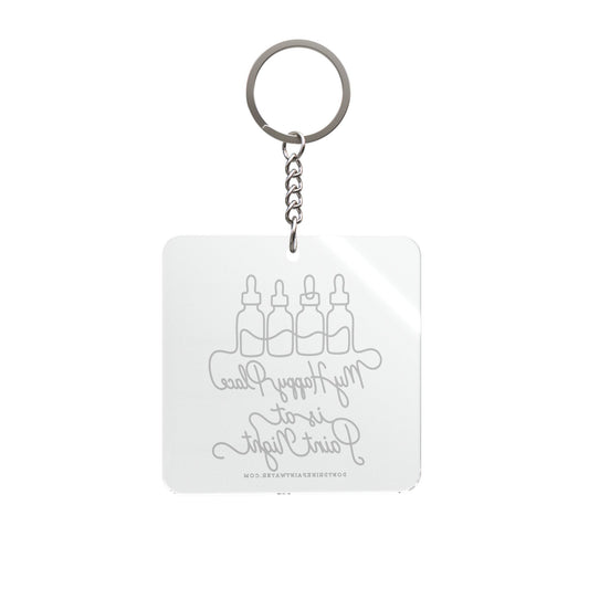 Paint Night Keychain — "My Happy Place is at Paint Night" Square Acrylic Keyring