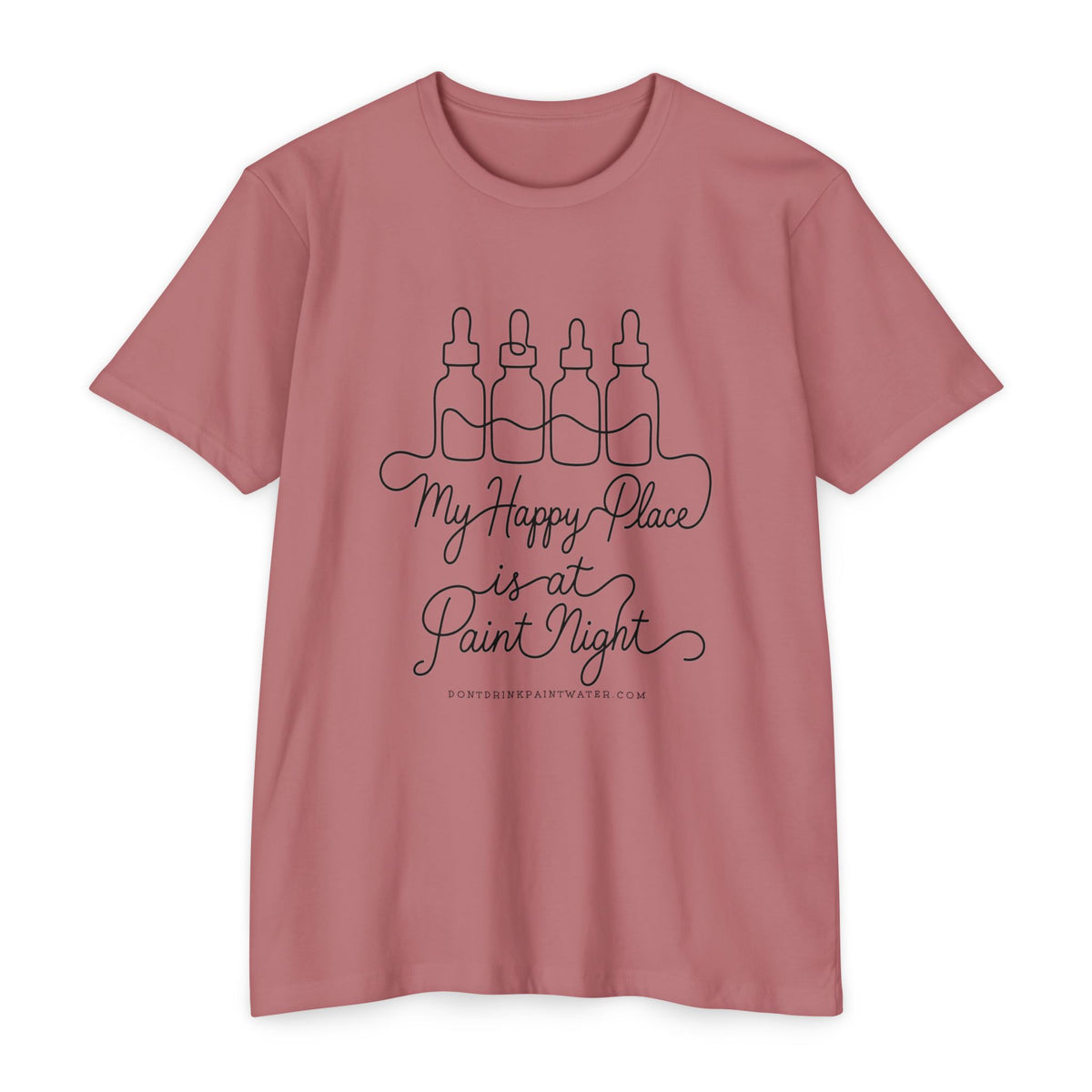 Paint Night T‑Shirt — "My Happy Place is at Paint Night" Casual Art Lover Tee (Black Font)