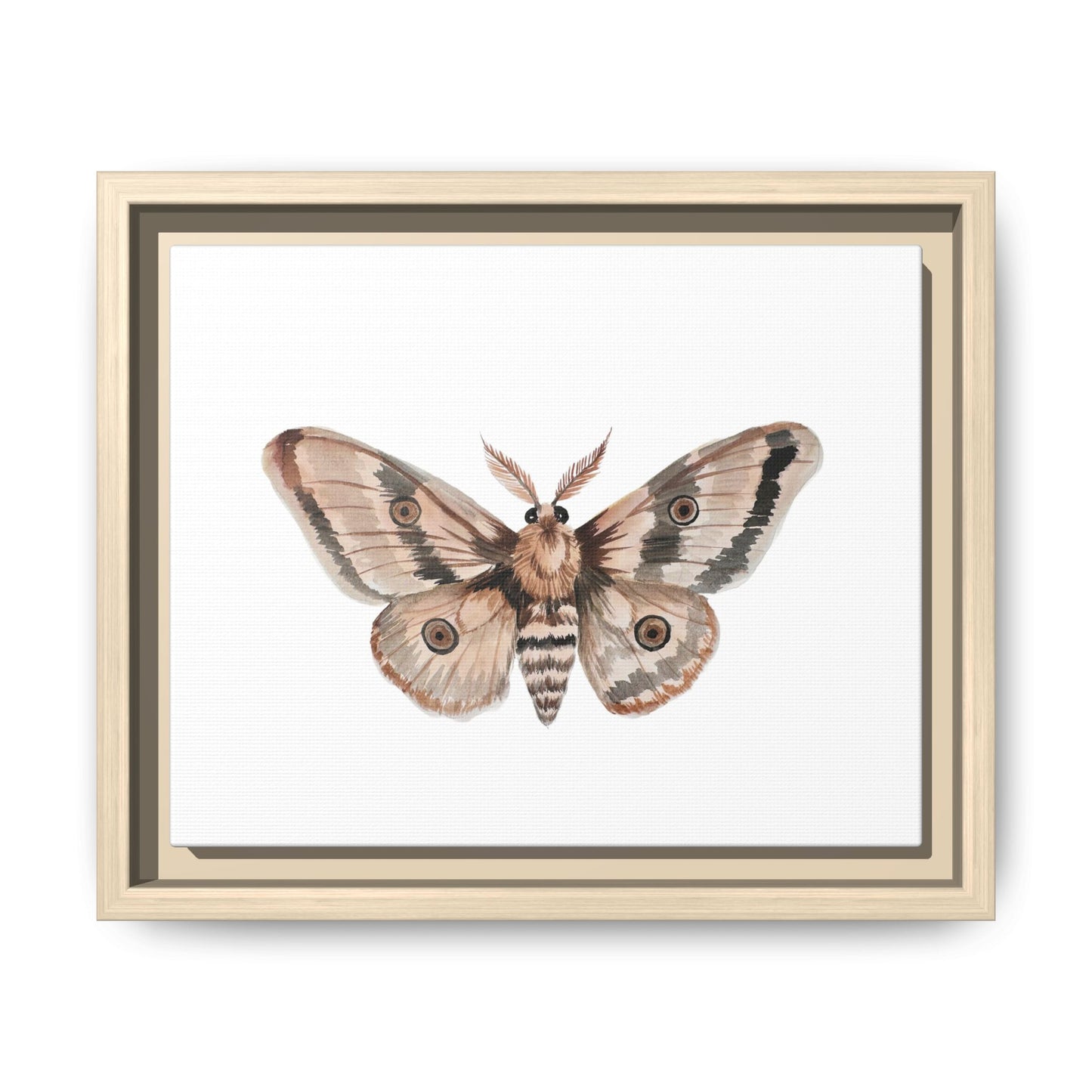 Framed Moth Wall Art – Neutral Botanical Canvas Print