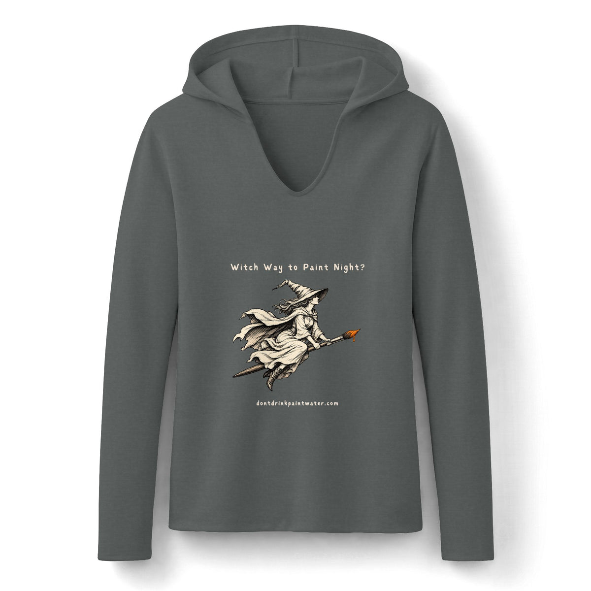 Witchy Vibes Hoodie — 'Witch Way to Paint Night?' Graphic Hooded Top