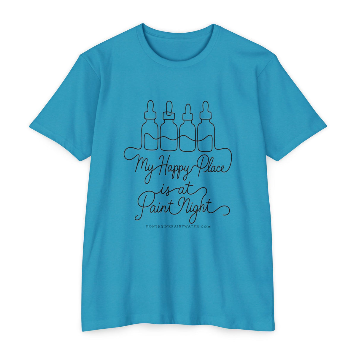 Paint Night T‑Shirt — "My Happy Place is at Paint Night" Casual Art Lover Tee (Black Font)
