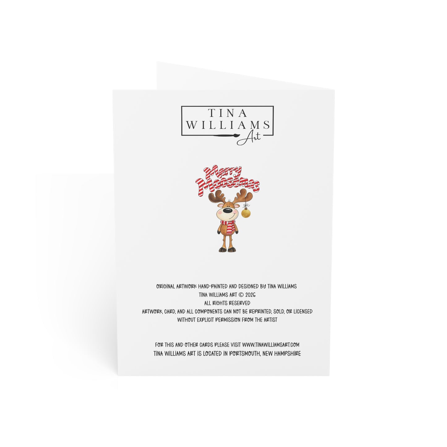 Merry Moosemas Greeting Card - Blank Inside