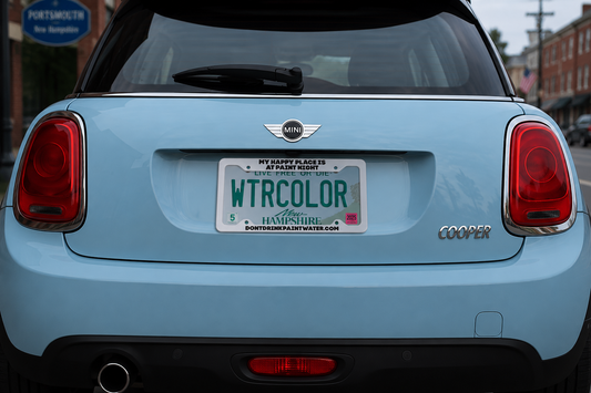 License Plate Frame — “My Happy Place Is At Paint Night” Decorative Car Frame