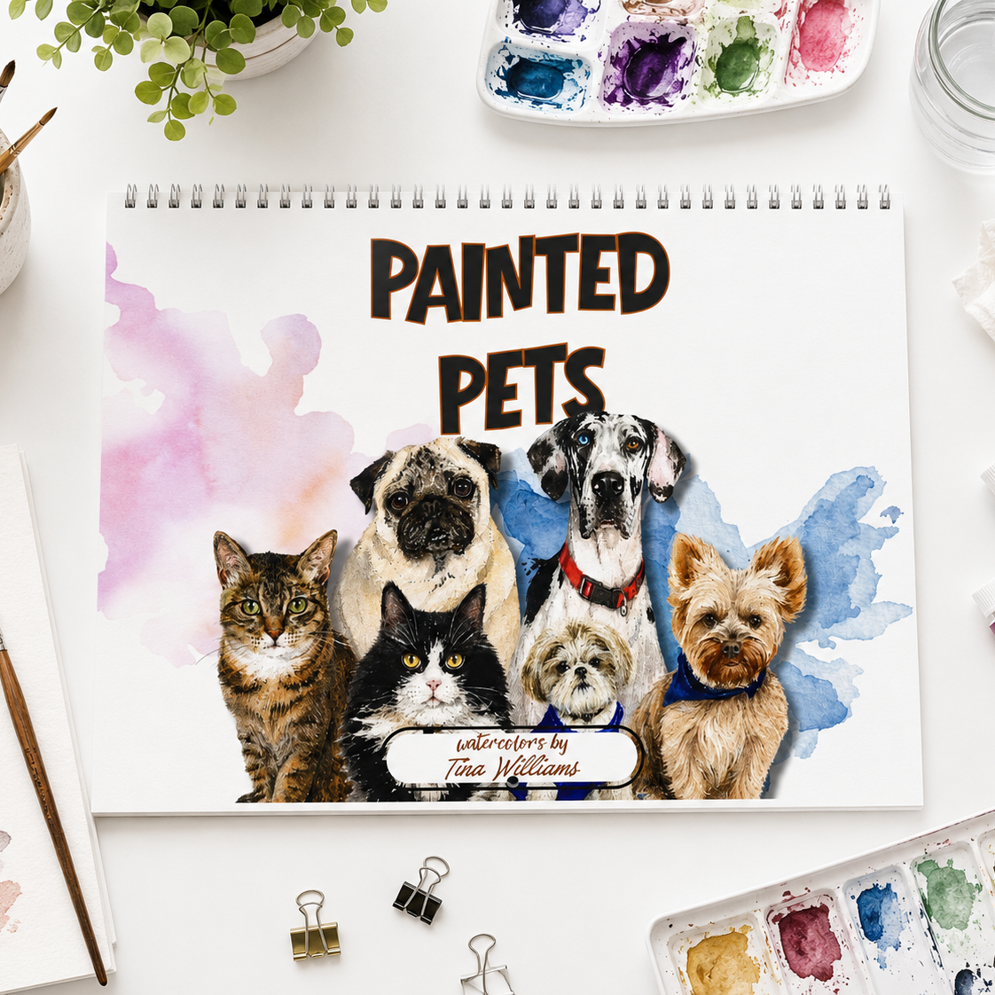 Painted Pets Wall Calendar – 12-Month Illustrated Watercolor Pet Calendar