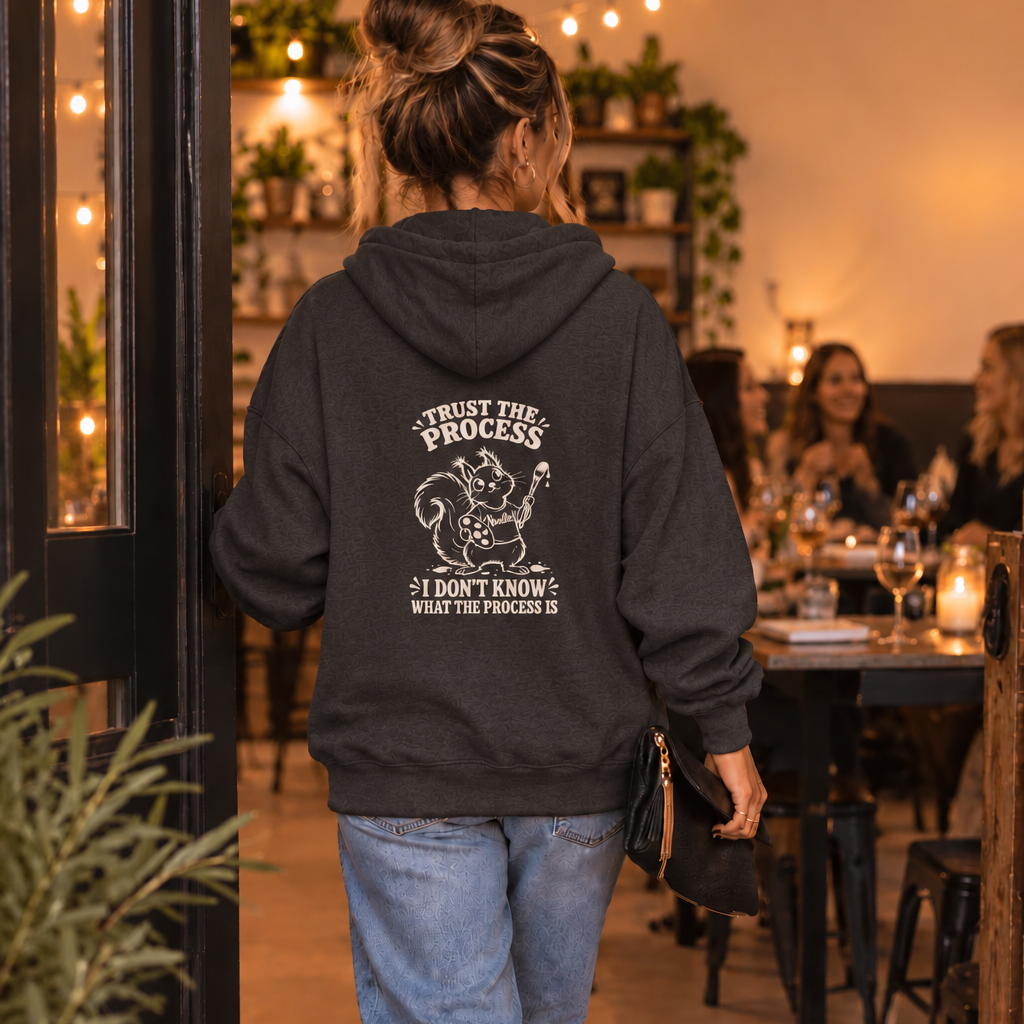 Zip Hoodie — 'Trust The Process' Noodle Graphic Zip-Up Hoodie