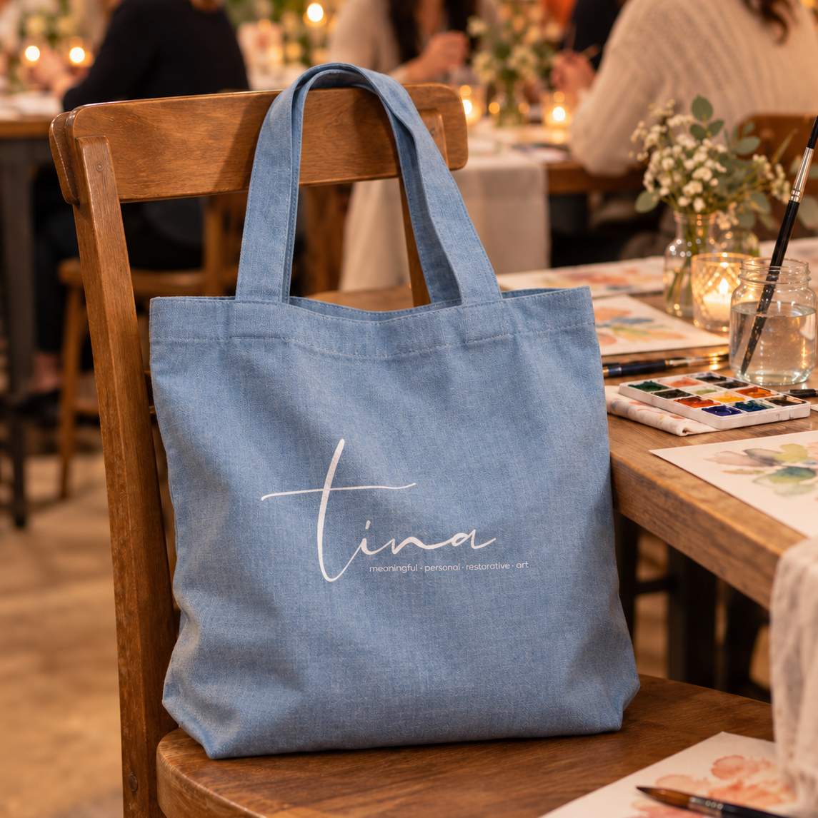 Denim Tote Bag with Logo | Casual Everyday Carryall