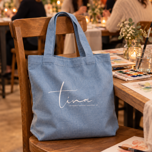 Denim Tote Bag with Logo | Casual Everyday Carryall