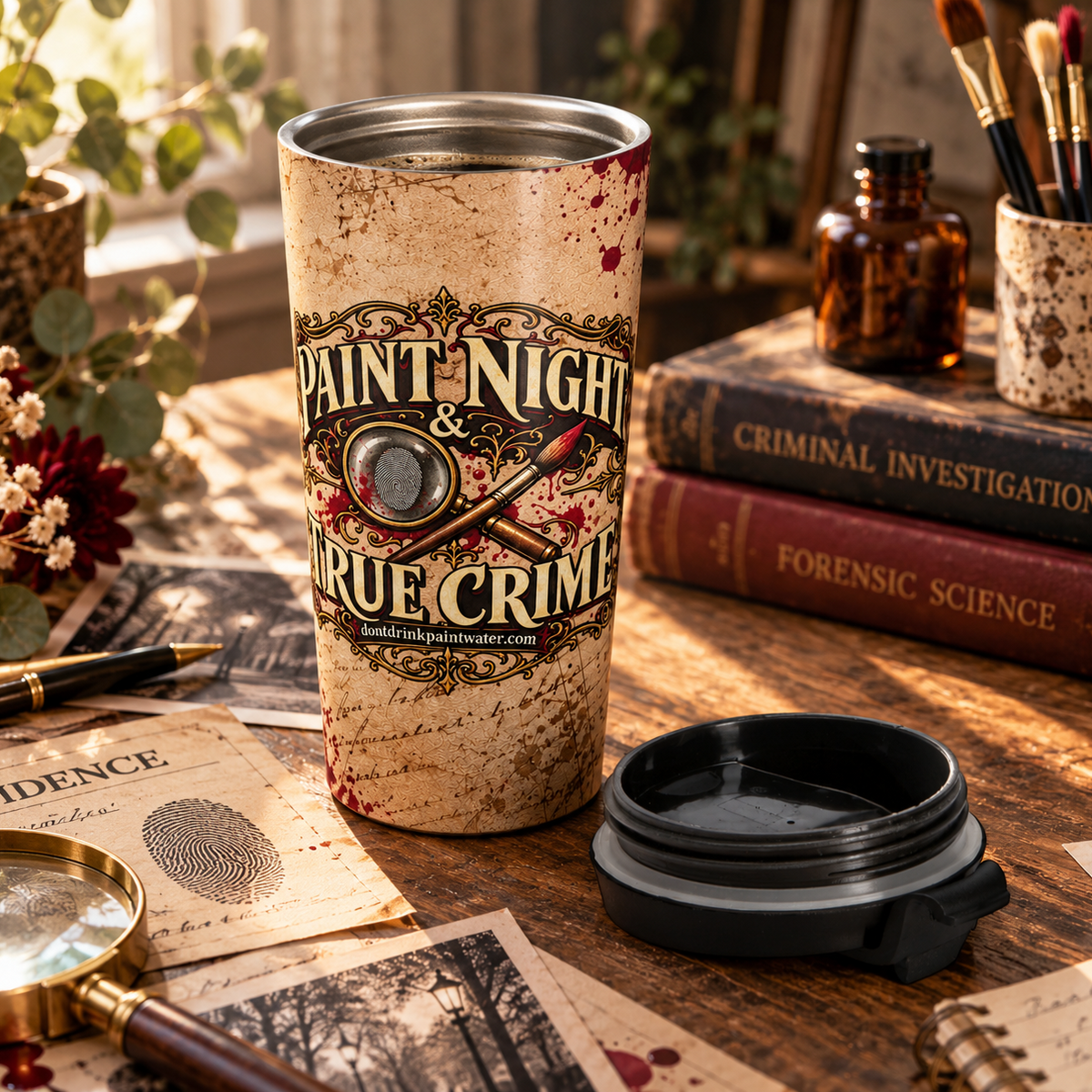 Paint the Night True Crime Travel Mug