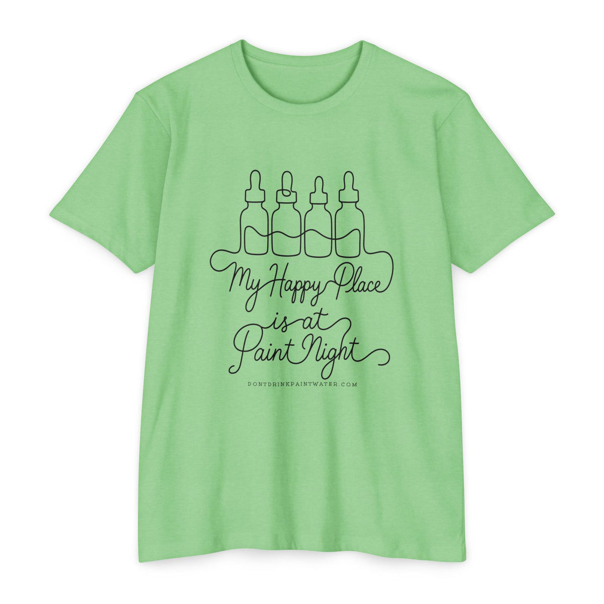 Paint Night T‑Shirt — "My Happy Place is at Paint Night" Casual Art Lover Tee (Black Font)