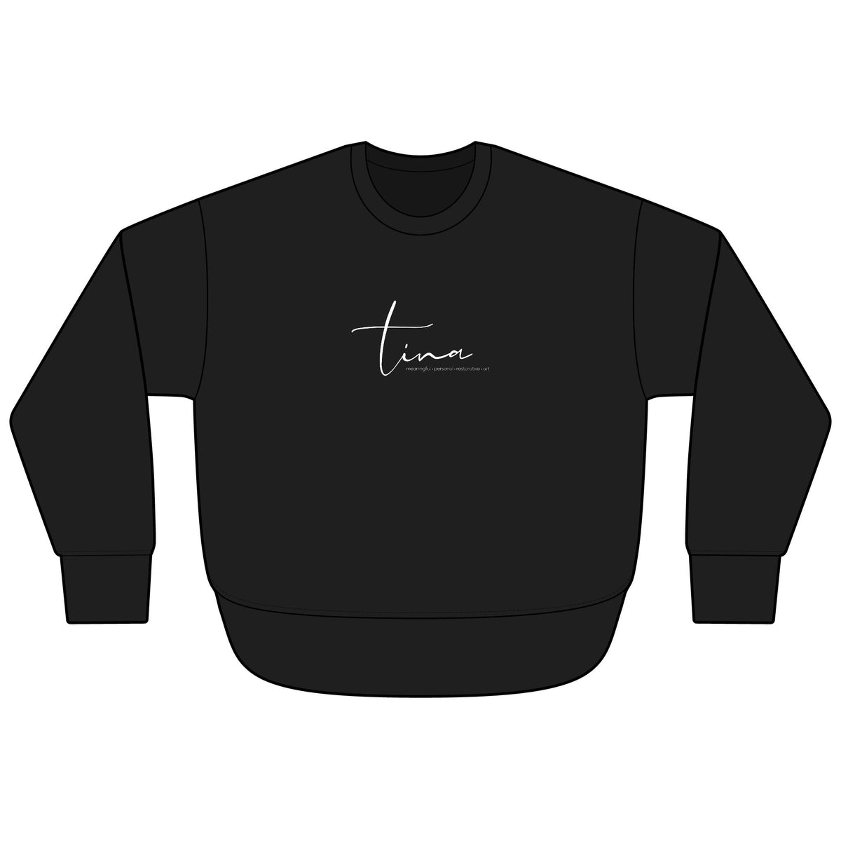 Women's Crewneck Sweatshirt — 'Tina Williams Art' Minimal Logo Fleece