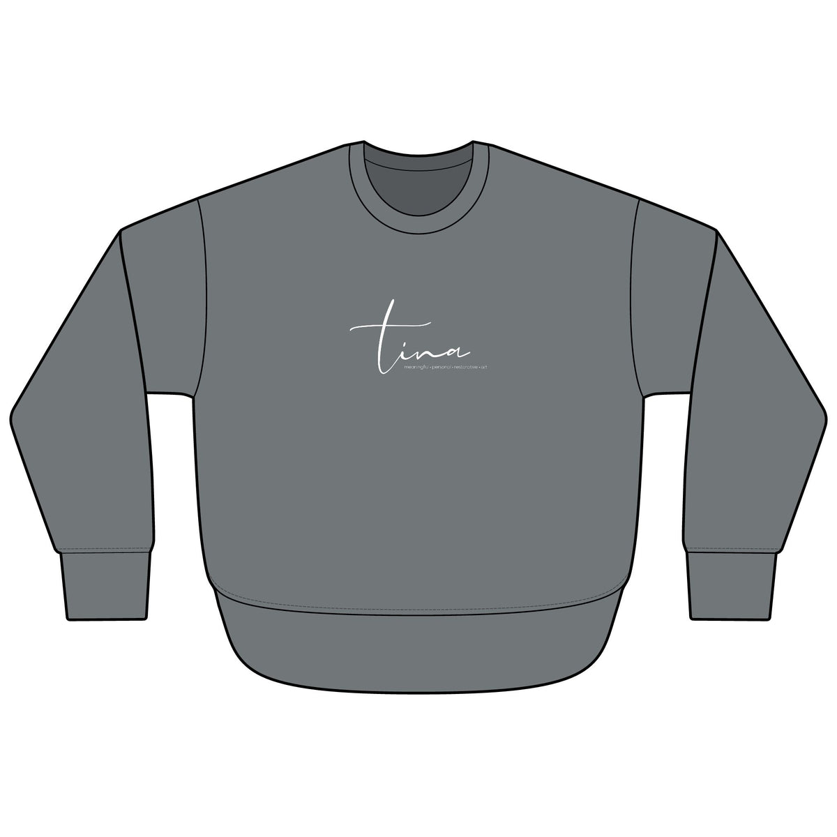 Women's Crewneck Sweatshirt — 'Tina Williams Art' Minimal Logo Fleece