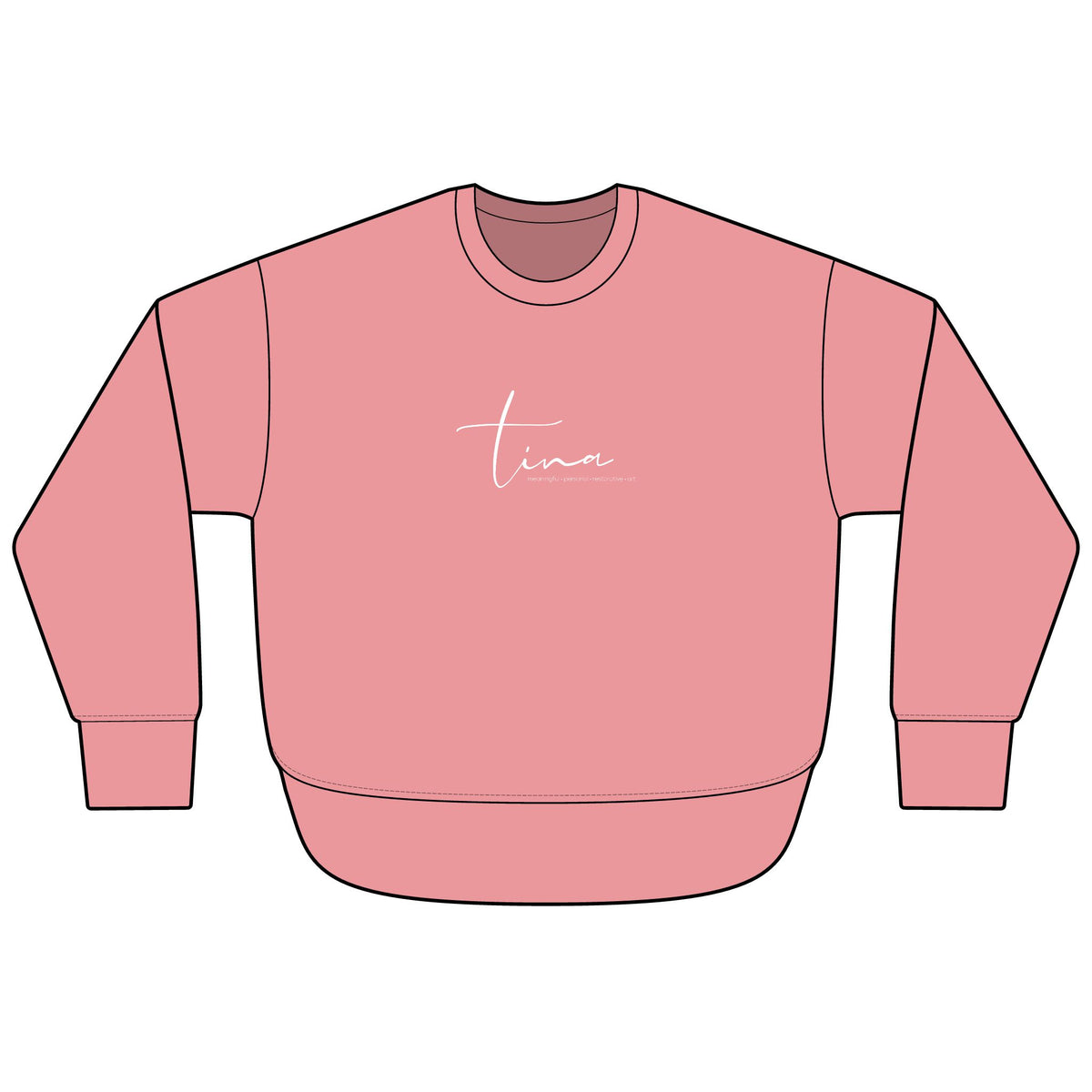 Women's Crewneck Sweatshirt — 'Tina Williams Art' Minimal Logo Fleece