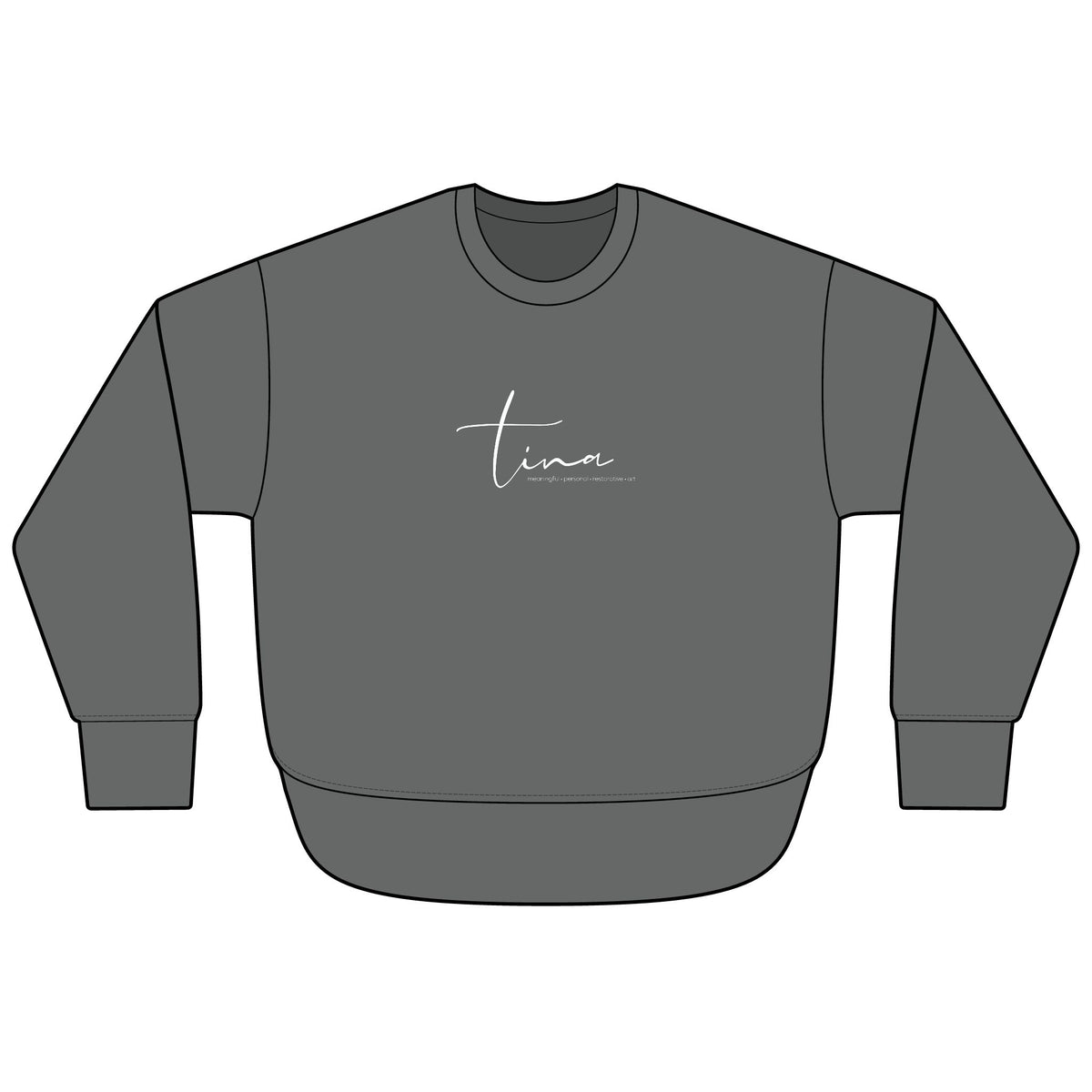 Women's Crewneck Sweatshirt — 'Tina Williams Art' Minimal Logo Fleece