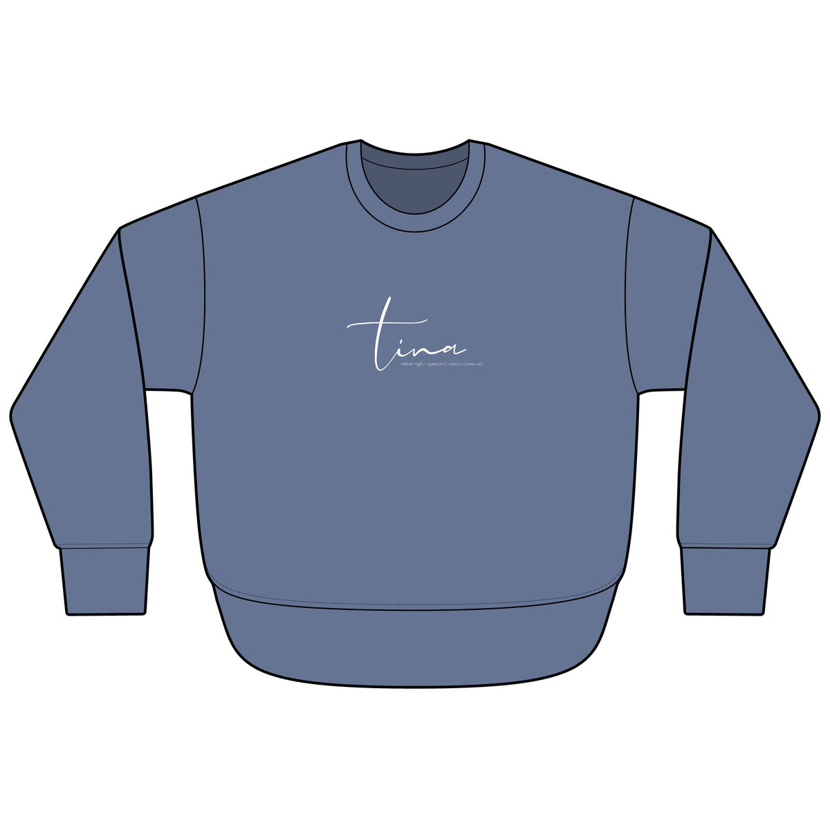 Women's Crewneck Sweatshirt — 'Tina Williams Art' Minimal Logo Fleece
