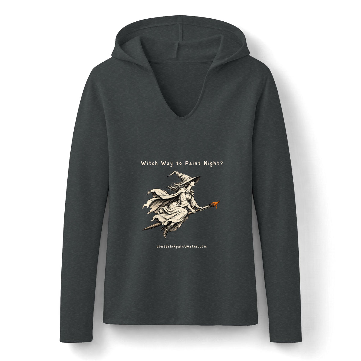 Witchy Vibes Hoodie — 'Witch Way to Paint Night?' Graphic Hooded Top