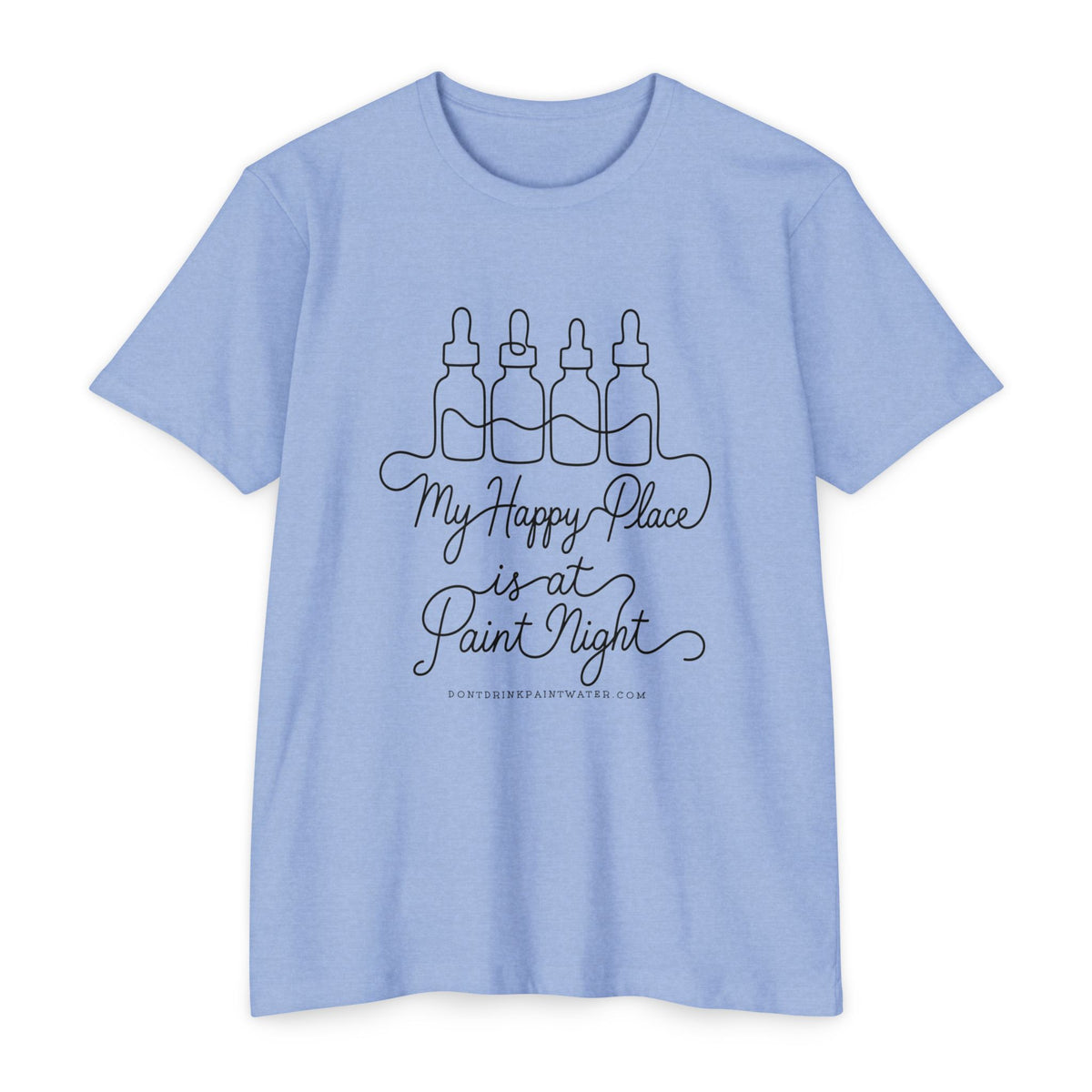 Paint Night T‑Shirt — "My Happy Place is at Paint Night" Casual Art Lover Tee (Black Font)