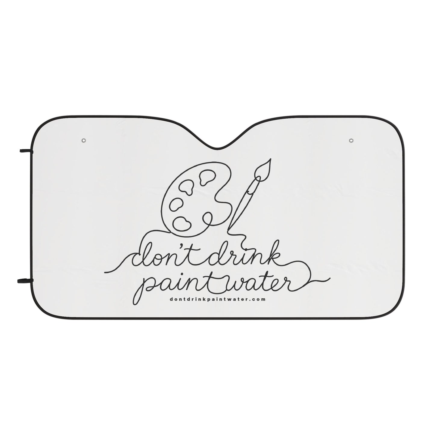 Car Sun Shade — "Don't Drink Paintwater" Artist Palette & Brush Windshield Sunscreen