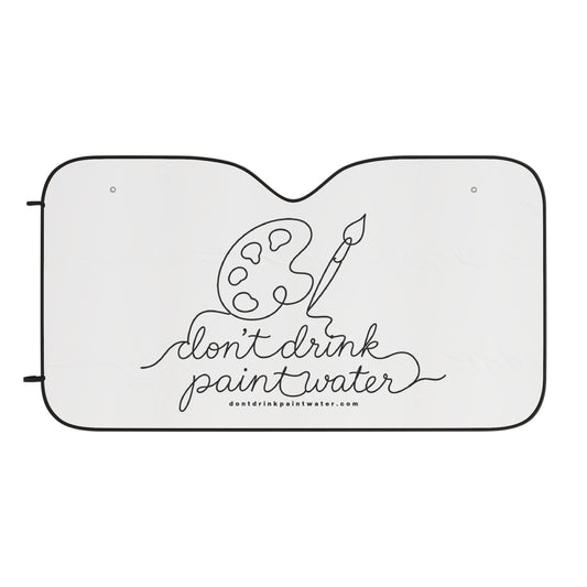 Car Sun Shade — "Don't Drink Paintwater" Artist Palette & Brush Windshield Sunscreen
