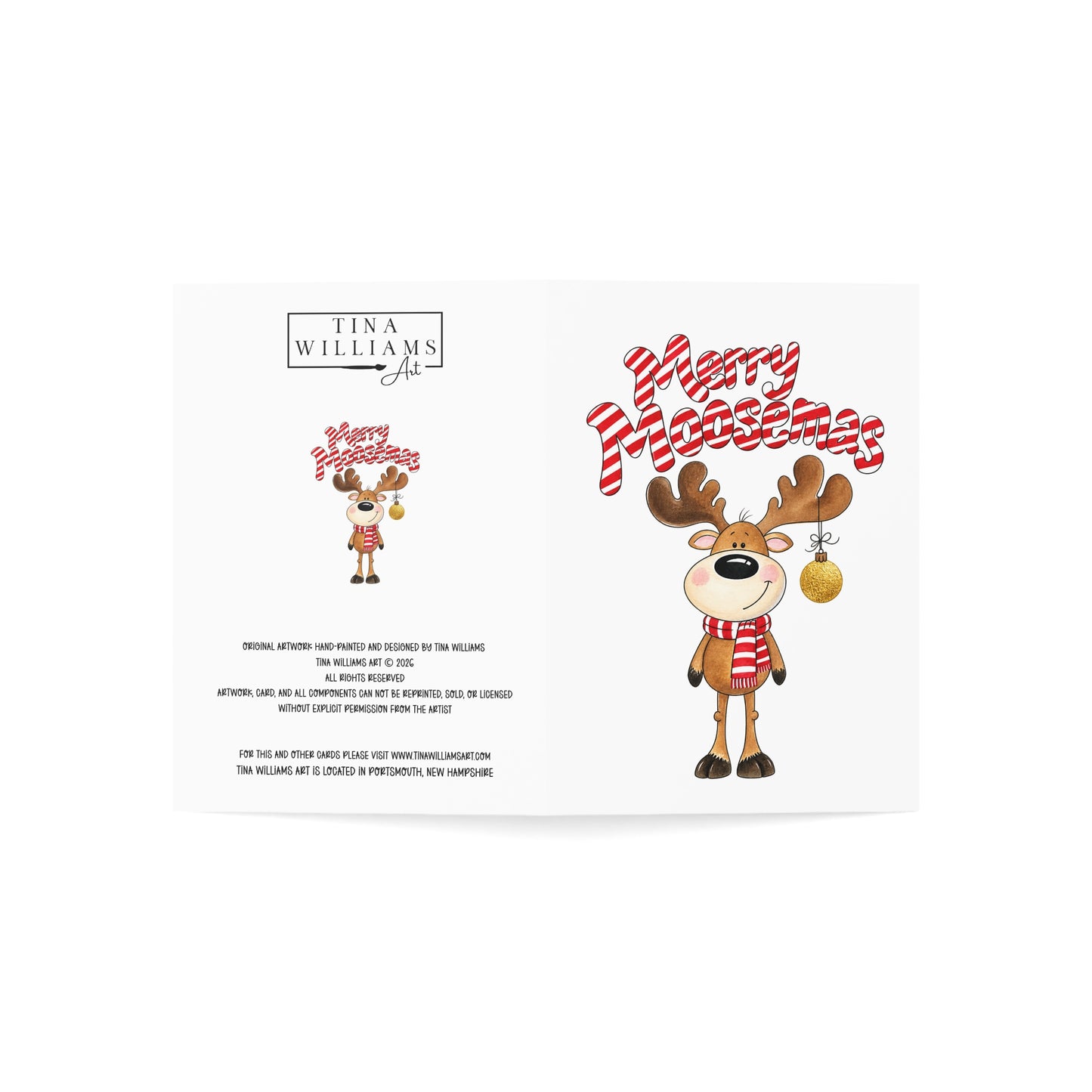 Merry Moosemas Greeting Card - Blank Inside