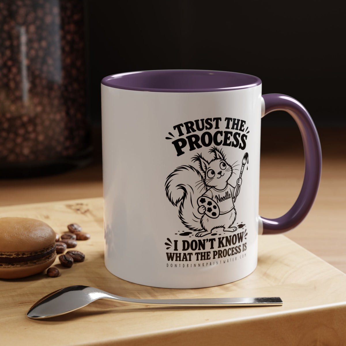 Trust the Process Artist Coffee Mug – Cute Squirrel "Noodle" Design (11/15oz)