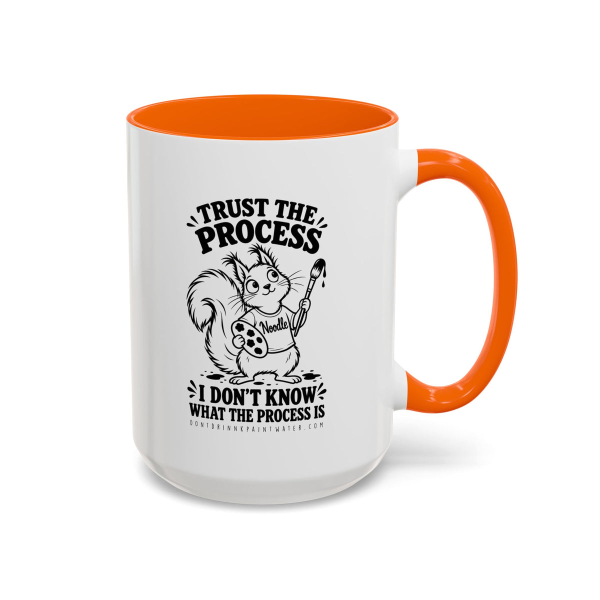 Trust the Process Artist Coffee Mug – Cute Squirrel "Noodle" Design (11/15oz)