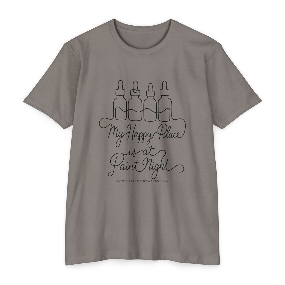 Paint Night T‑Shirt — "My Happy Place is at Paint Night" Casual Art Lover Tee (Black Font)