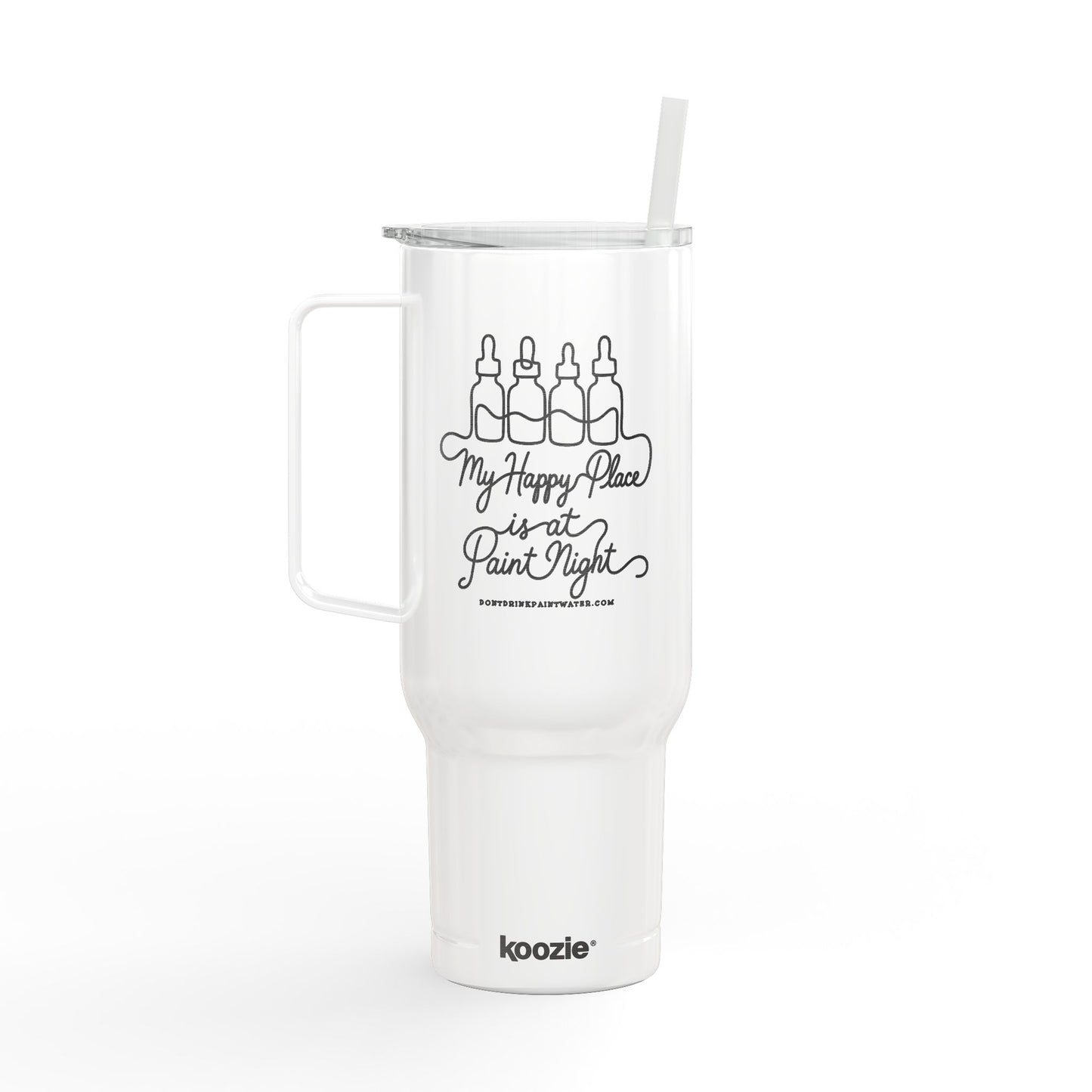 Engraved 40oz Insulated Tumbler with Lid — My Happy Place is at Paint Night